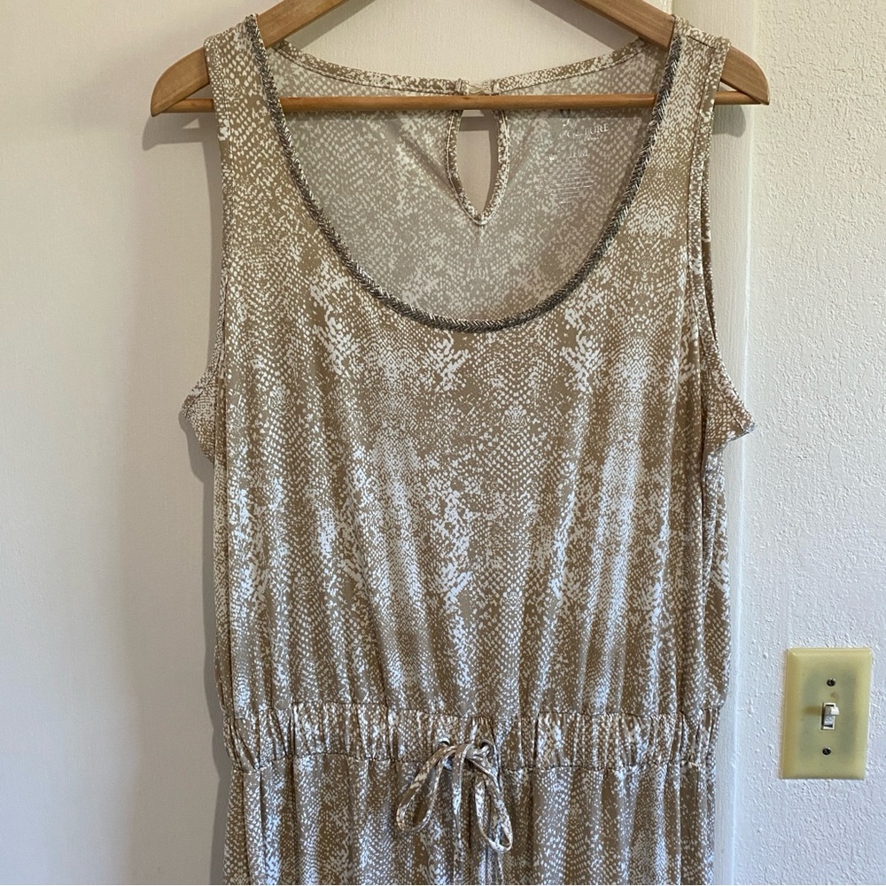 Juicy Couture Desert Dusk Snake Print Jumpsuit Sleeveless Beaded Sz M Preppy - Picture 3 of 11